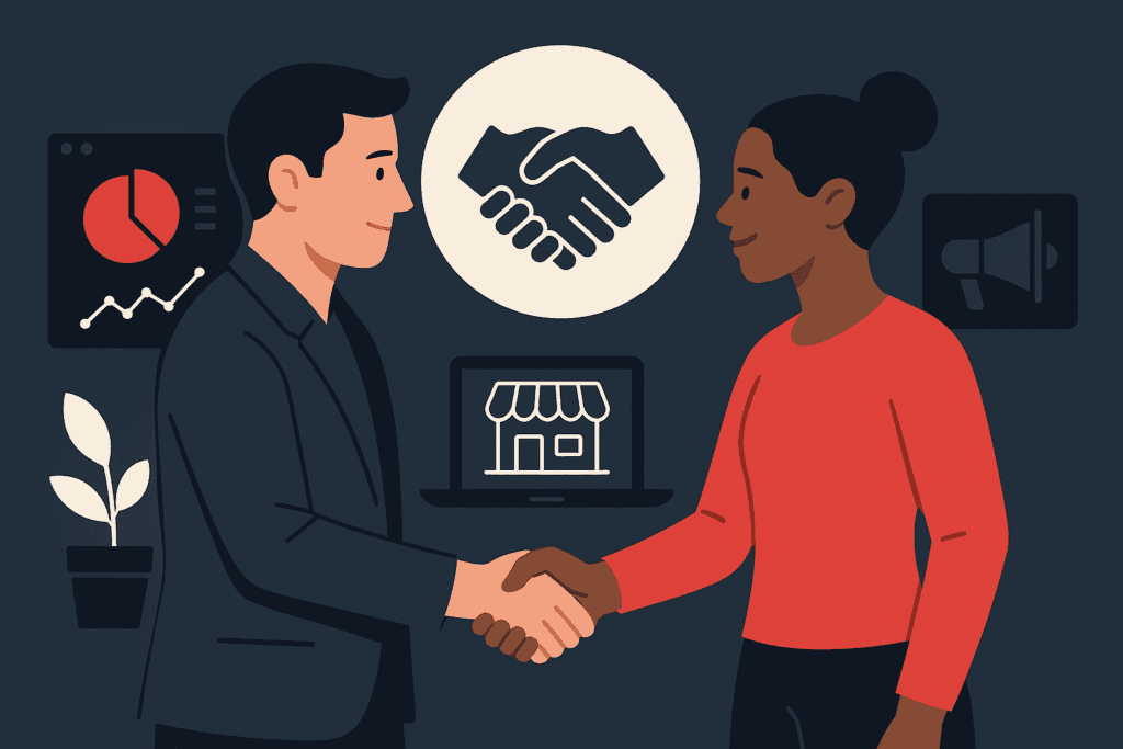 Collaborations with other businesses illustration for Cost-effective advertising options for local businesses